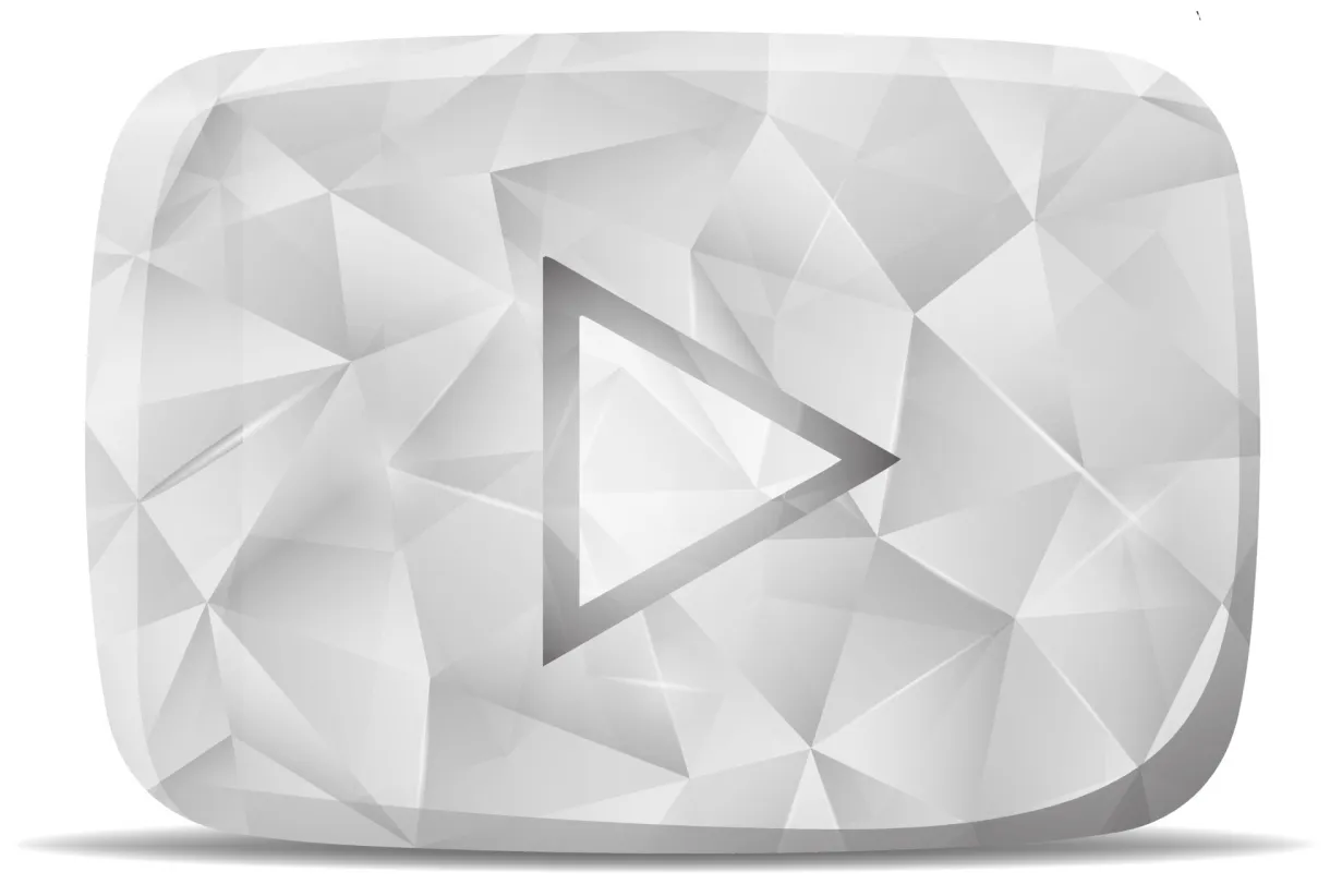 Youtube silver play button award 13191707 vector art at vecteezy