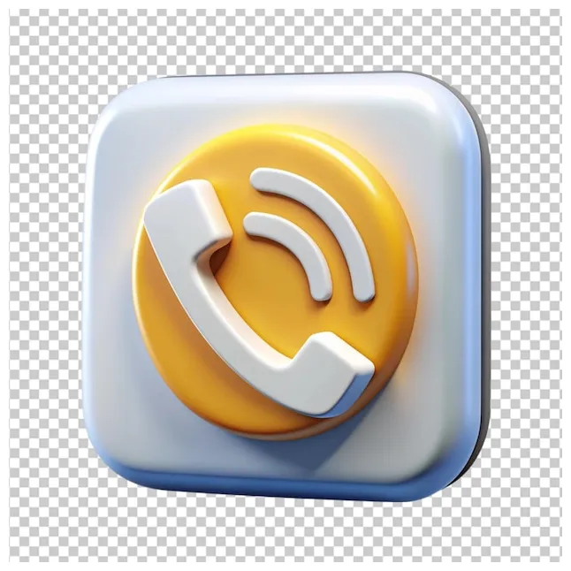 3d call icon on transparent premium ai-generated psd