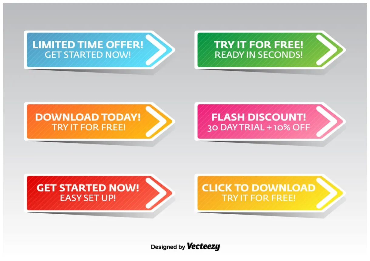 Flat call to action vector buttons 112140 vector art at vecteezy