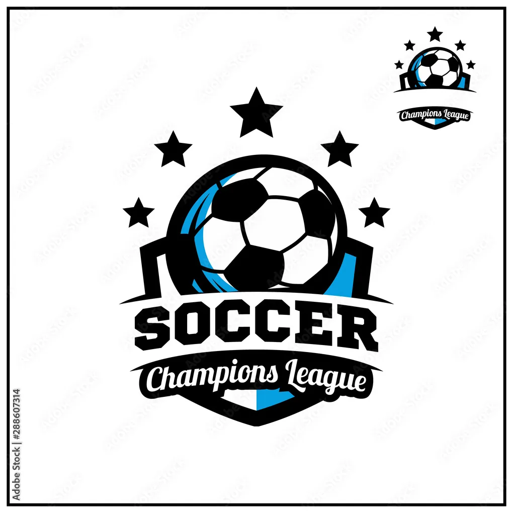 Soccer badge champions league logo vector Stock Vector | Adobe Stock