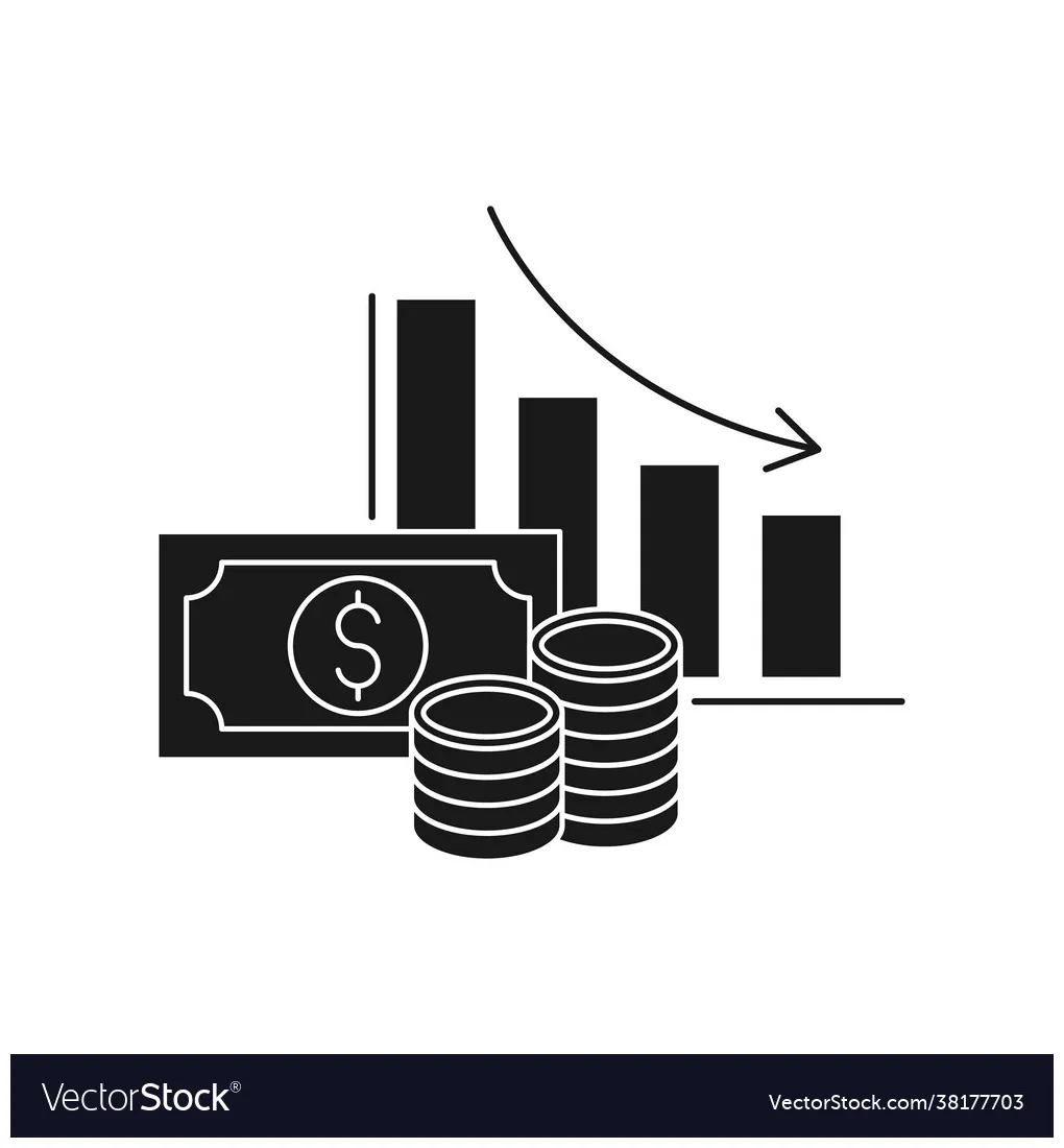 Money chart icon stats with chart bar vector