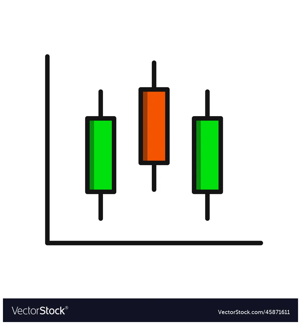 Flat style candlestick chart icon vector