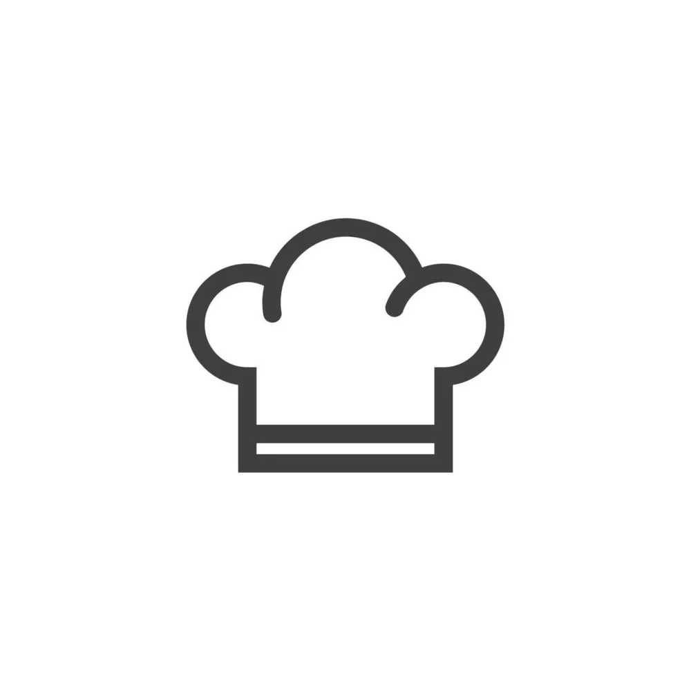 Vector sign of the chef hat symbol is isolated on a white