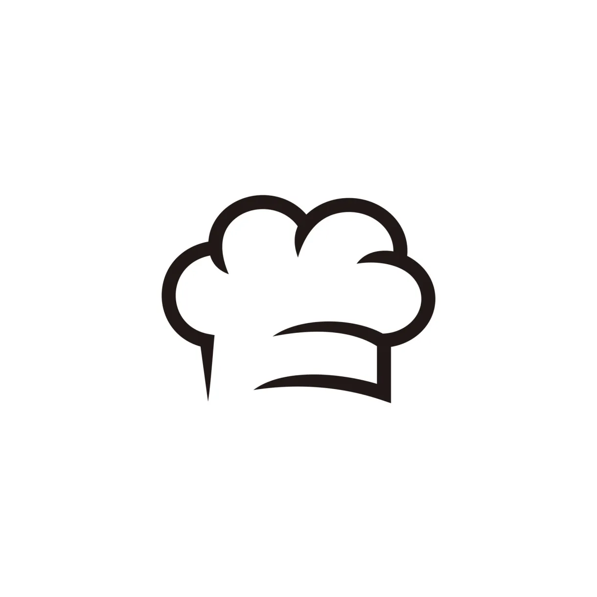 Chef hat cloud line icon, outline vector sign, linear style pictogram printable coloring page