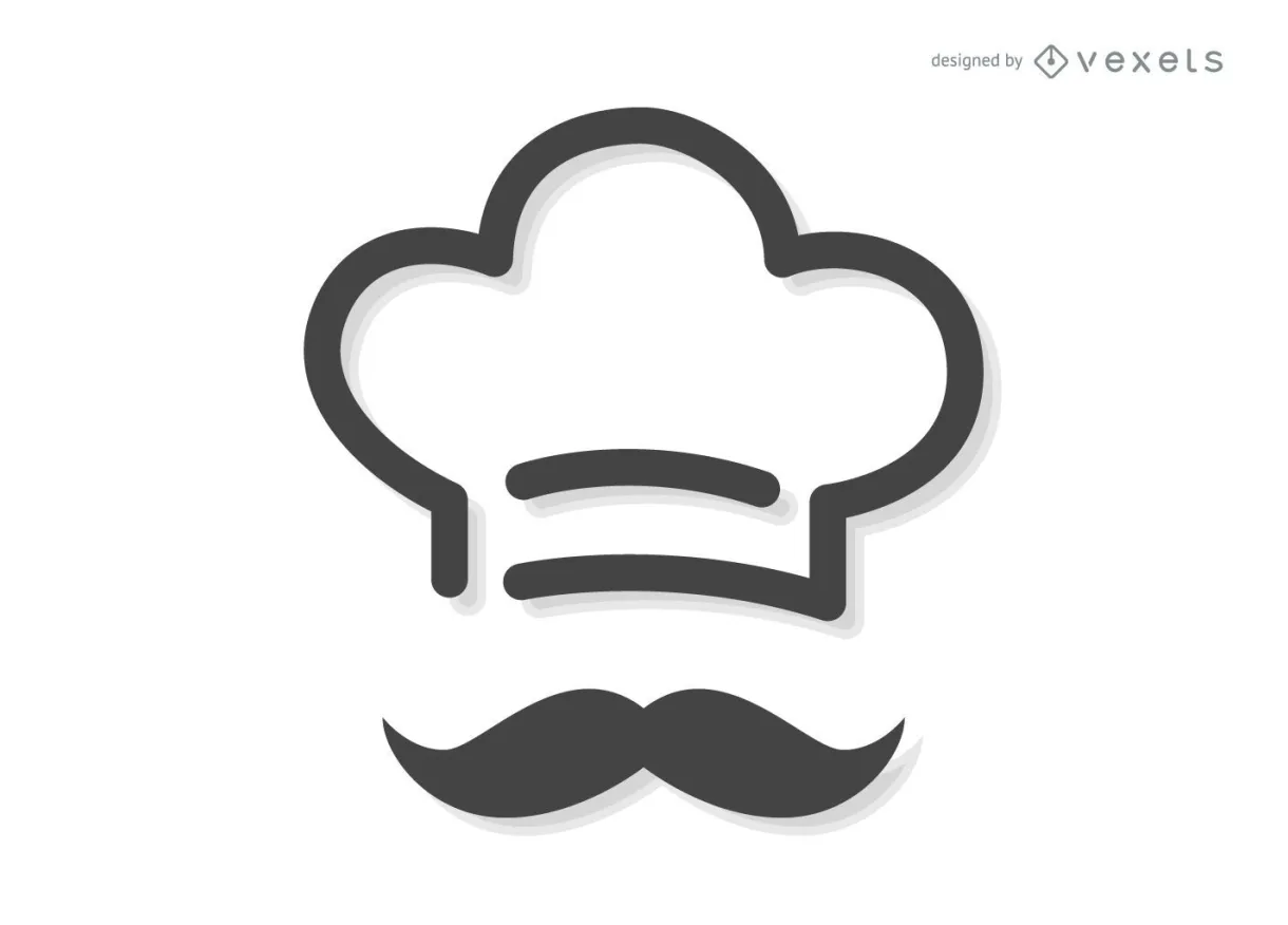 Chef hat and mustaches icon vector download