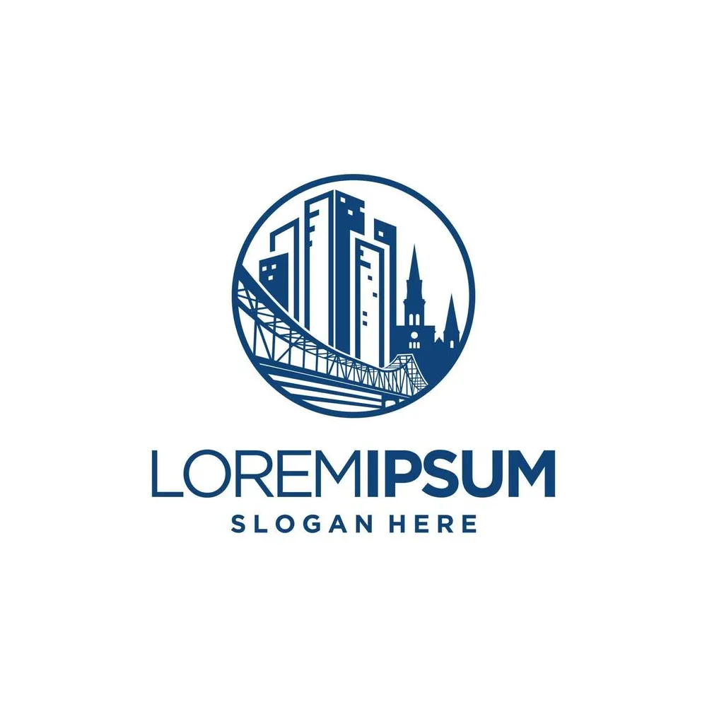 Urban logos and bridges inside the circle 15733615 vector art at vecteezy