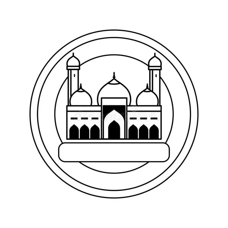 Mosque logo in circle vector iconic stock vector