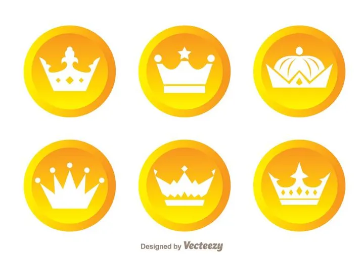 Crown gold circle logos 93965 vector art at vecteezy