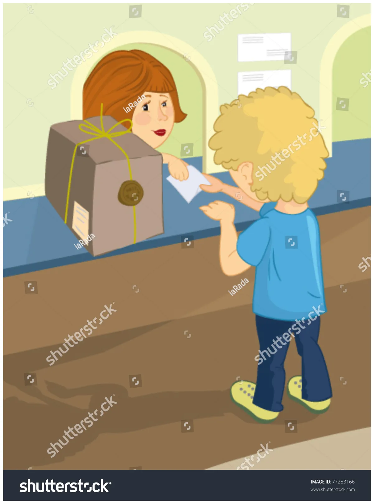 Man Post Office Stock Vector (Royalty Free) 77253166