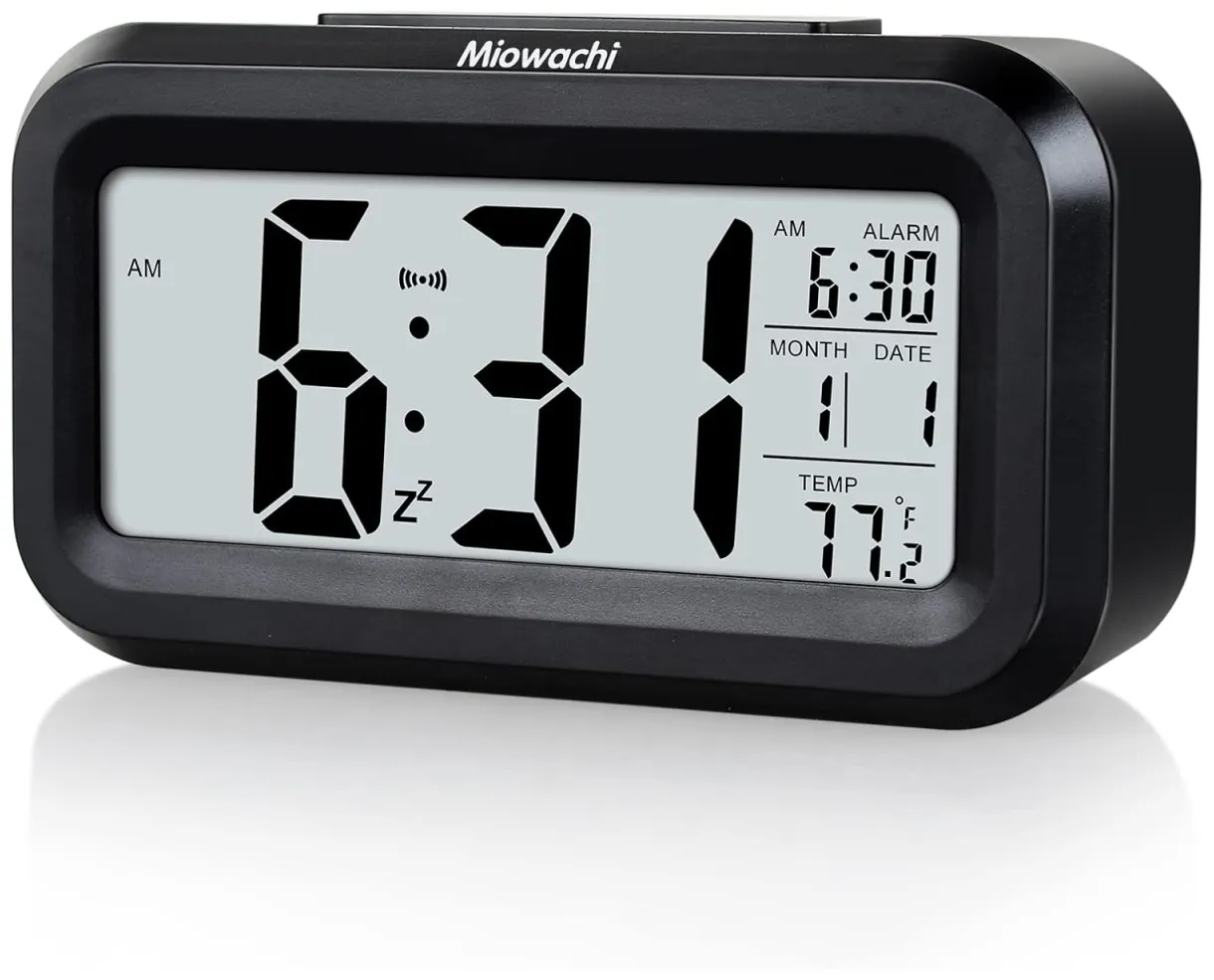 Miowachi black digital alarm clock for bedrooms battery operated,snooze printable coloring page