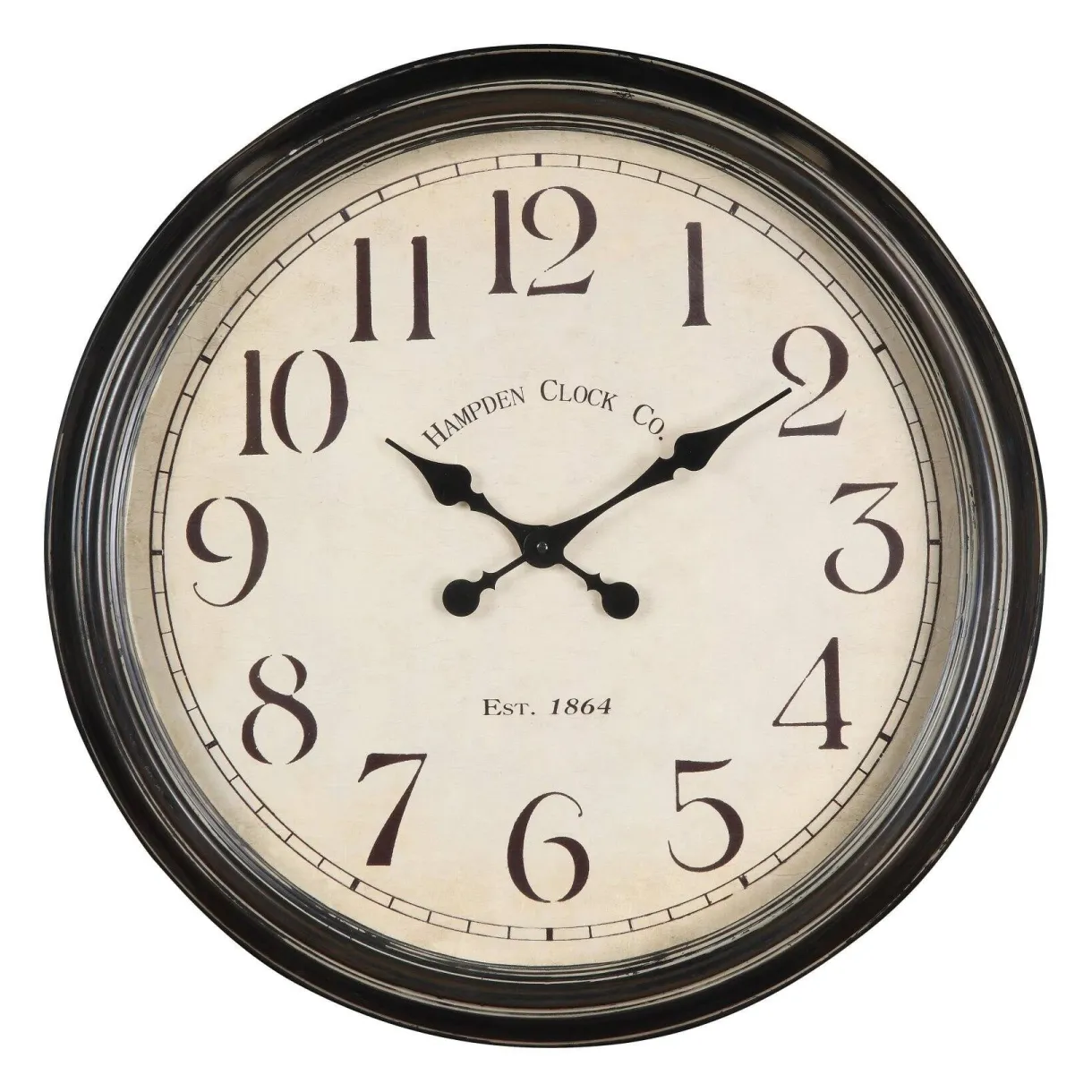 Whitley 24.5 in. aged black tin oversized wall clock walmart