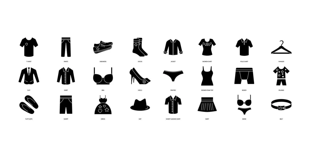 Set. set of editable stroke icons.set of clothes 46113165