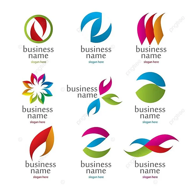 Vector collection of abstract colored logos letter color market vector