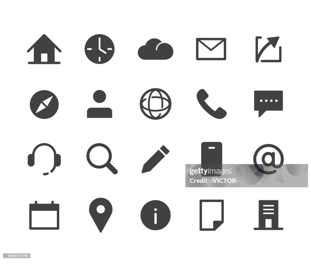 Contacts icons classic series high-res vector graphic getty s