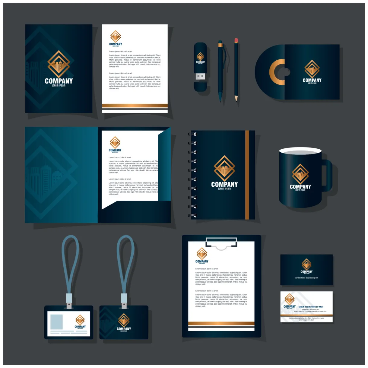 Corporate mockup vector art, icons, and graphics for
