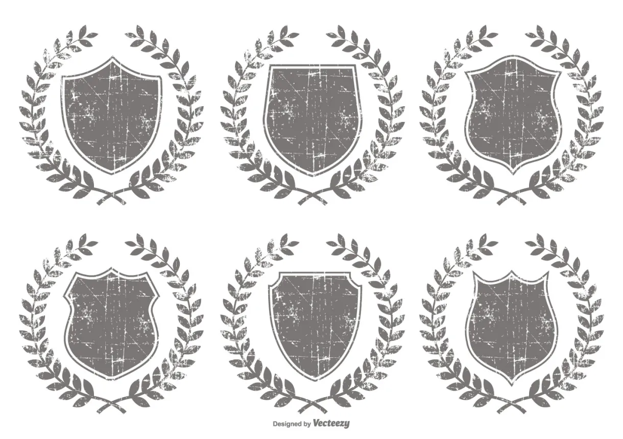 Grunge crest shapes 122300 vector art at vecteezy