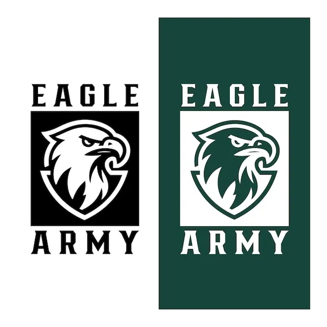 Premium vector eagle army crest logos in monochrome and green