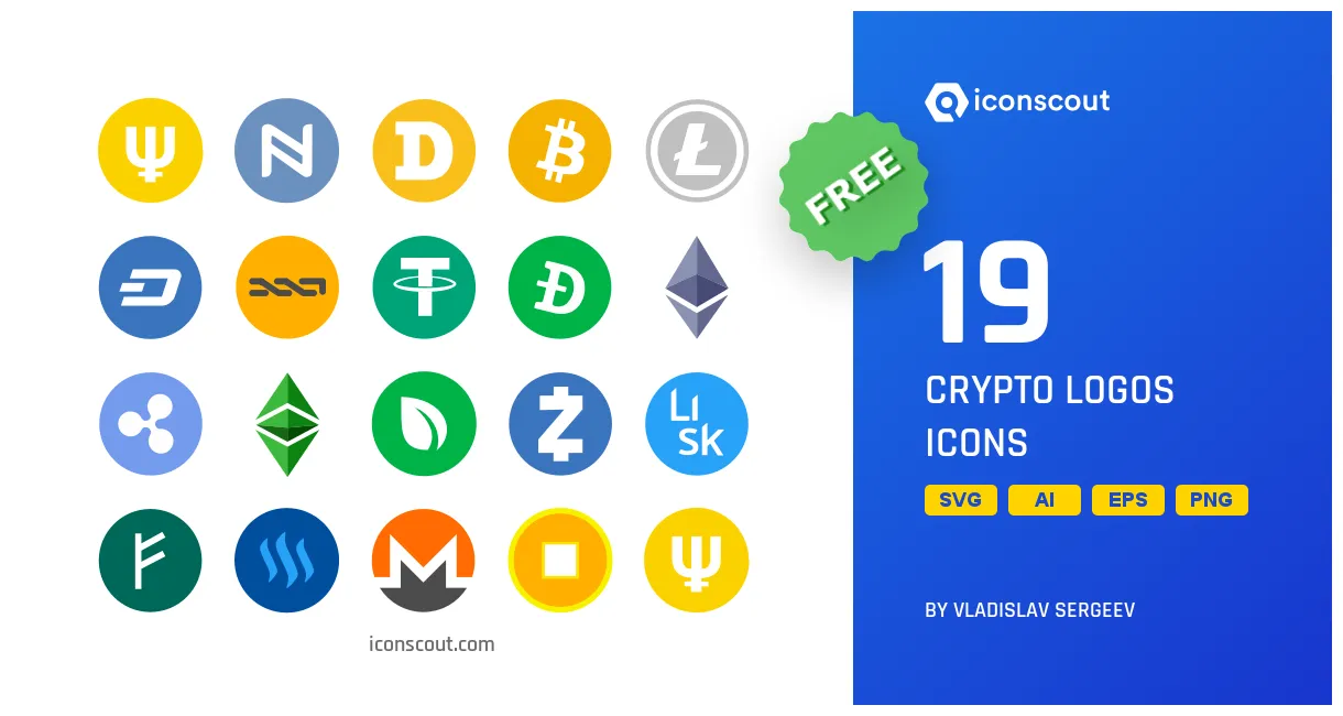 Free crypto logos logo icon pack 19 business logo icons