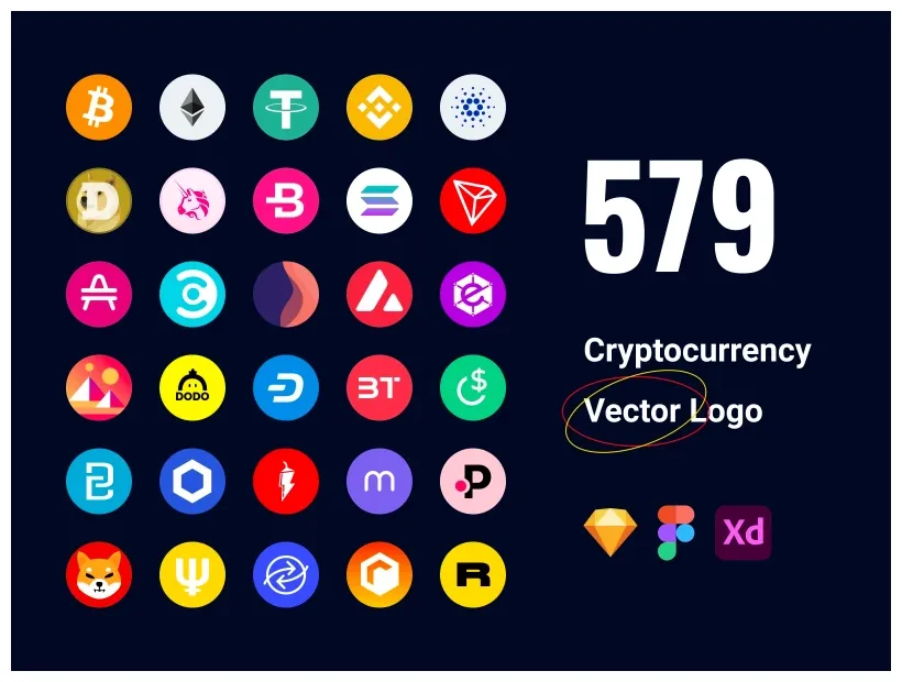 Free 579 cryptocurrency vector logos free landing page resources