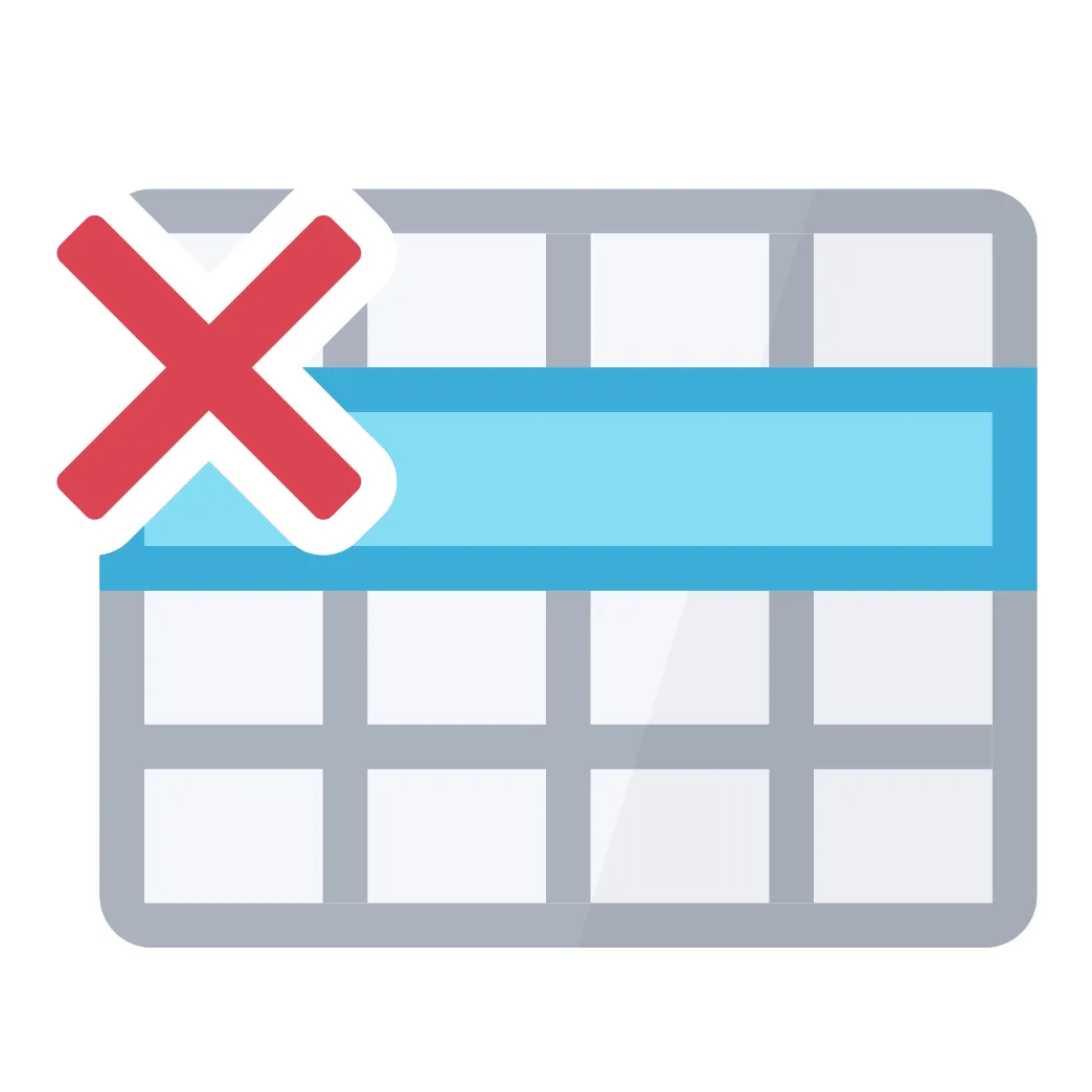 Delete, erase, row, table icon download on iconfinder