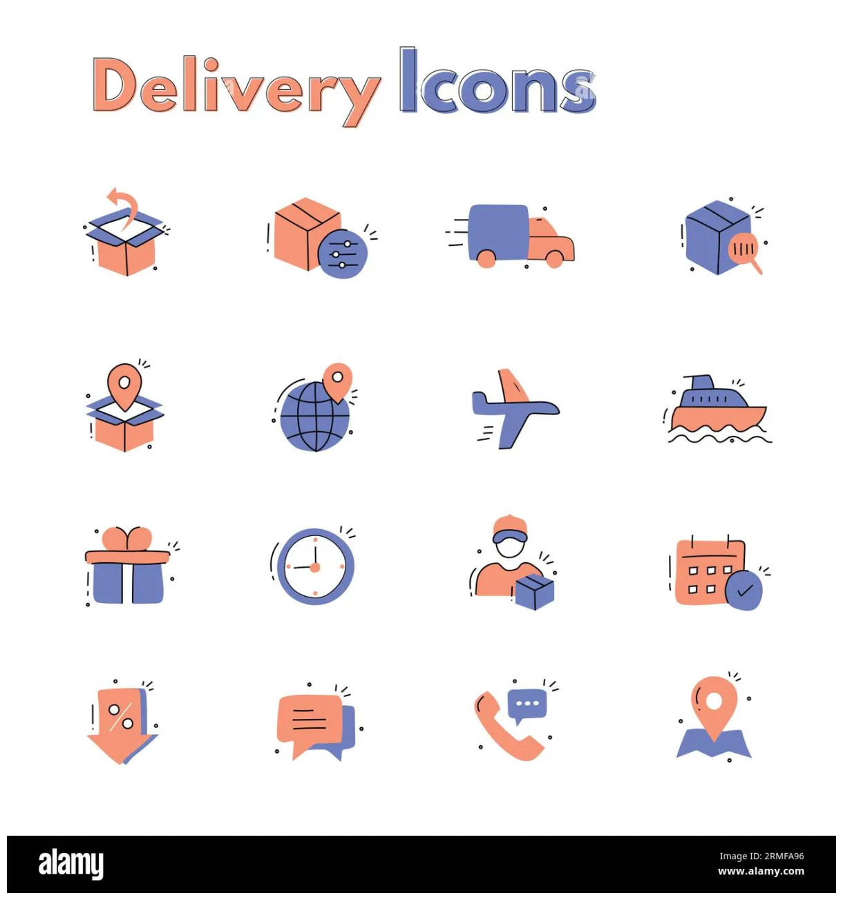 Online shopping , e-commerce shipping icons, order