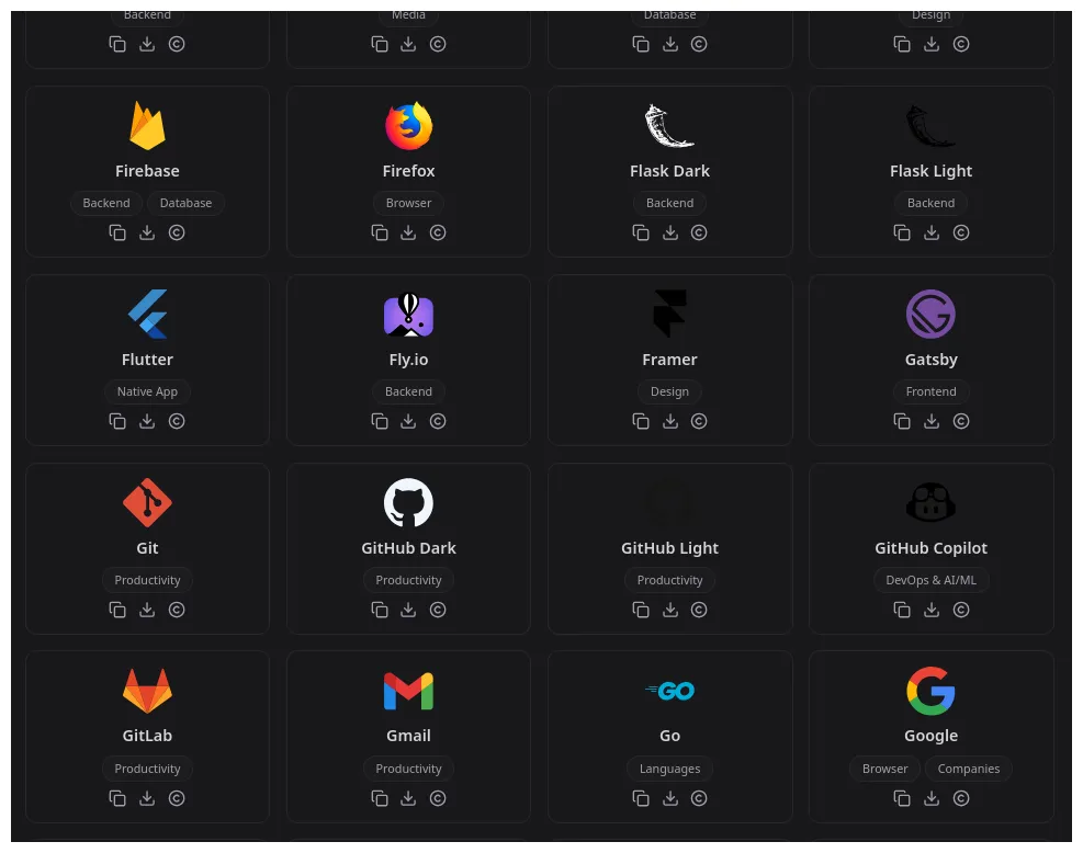 Ready-to-use beautiful tech icons library