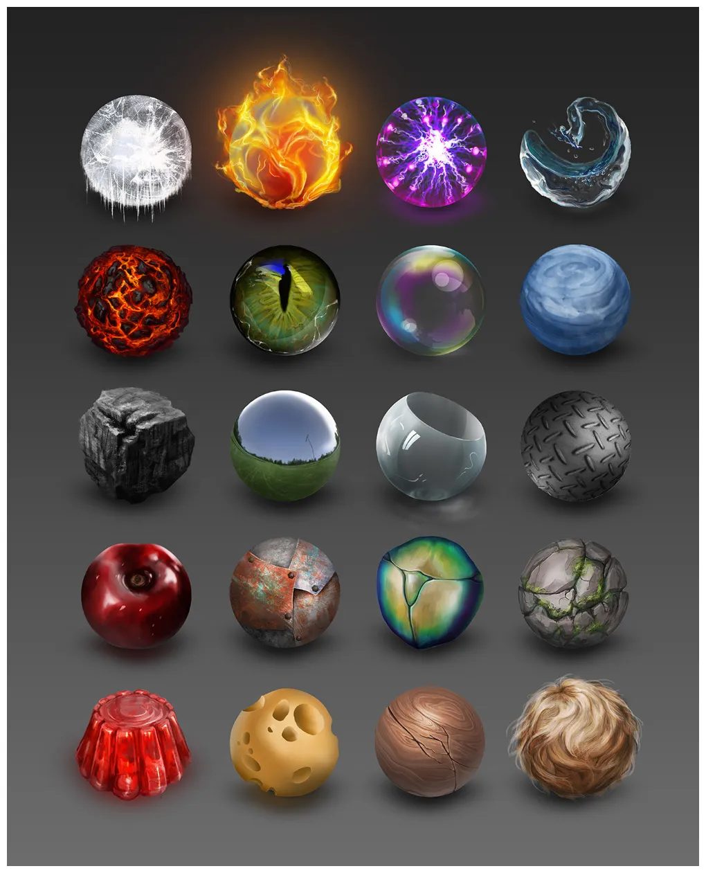 2d game assets collection with icons and achievements