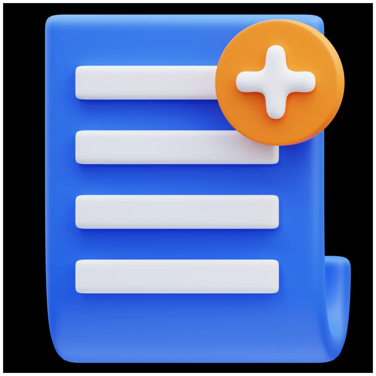 3d render add document icon illustration 12625016 png