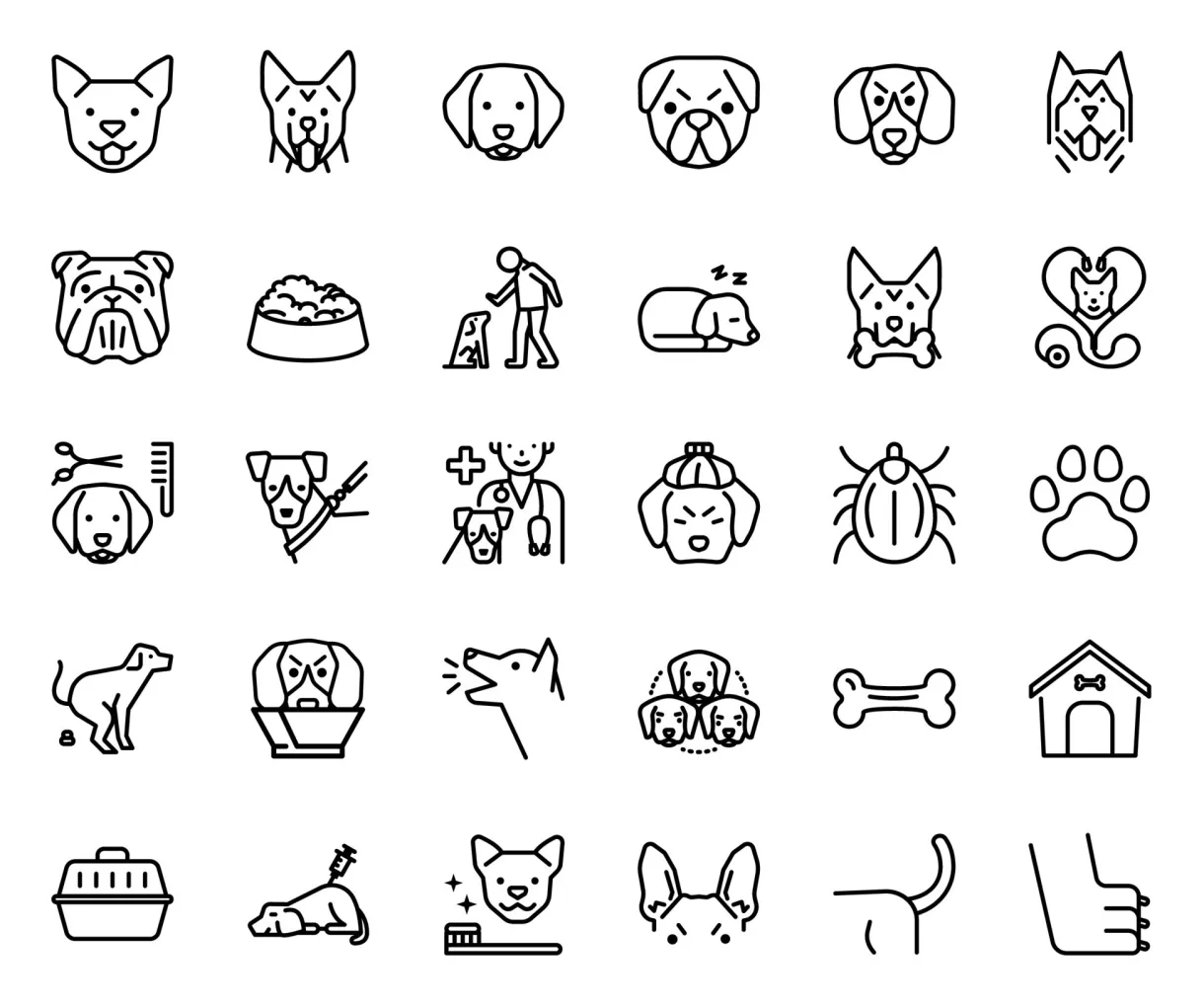 Dog icon set 9491582 vector art at vecteezy