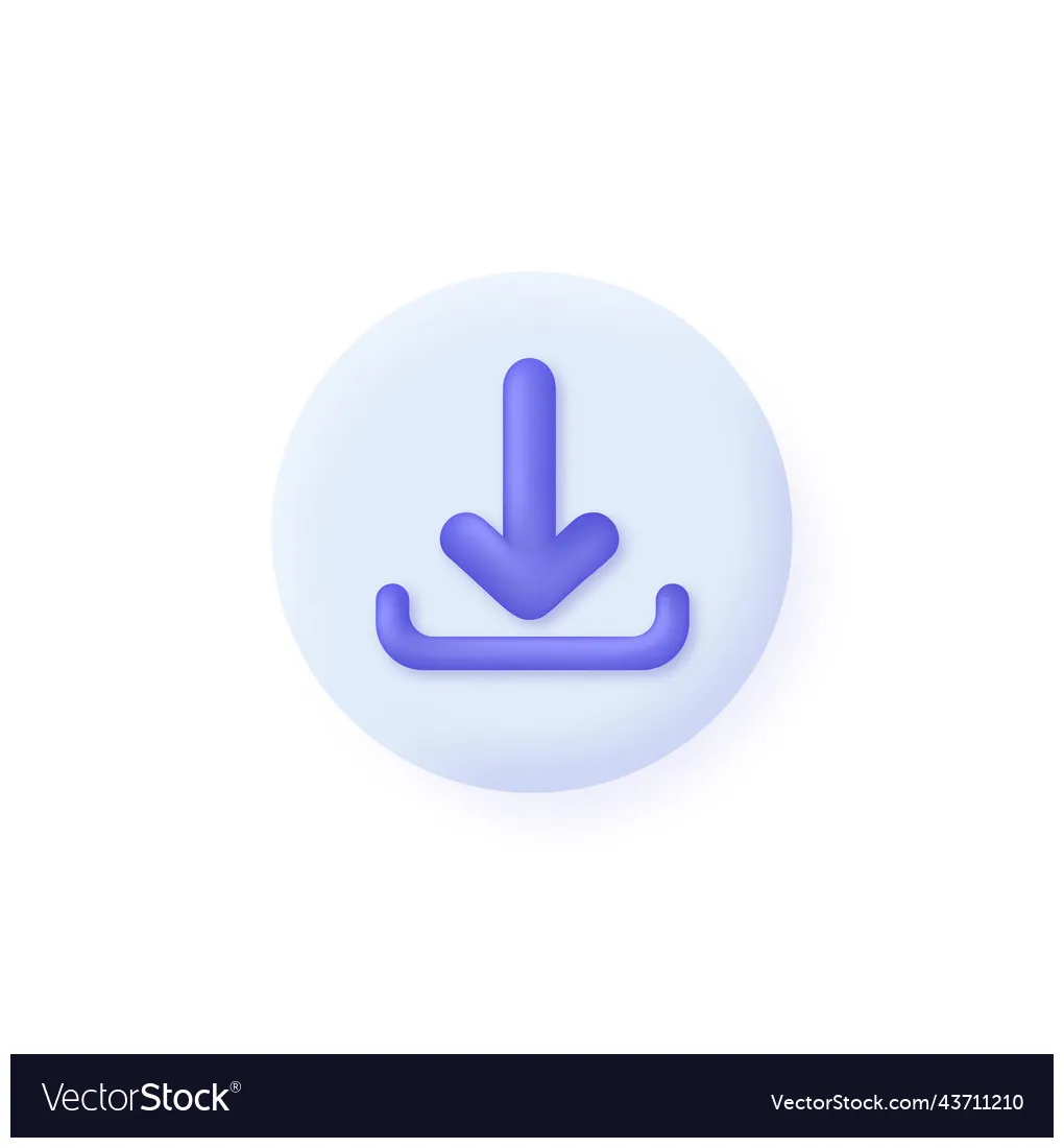 3d download icon vector vectorstock
