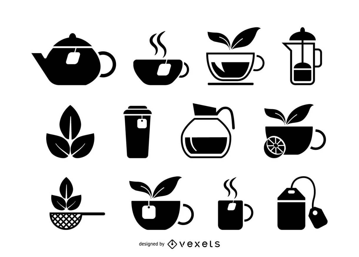 Tea set vector download