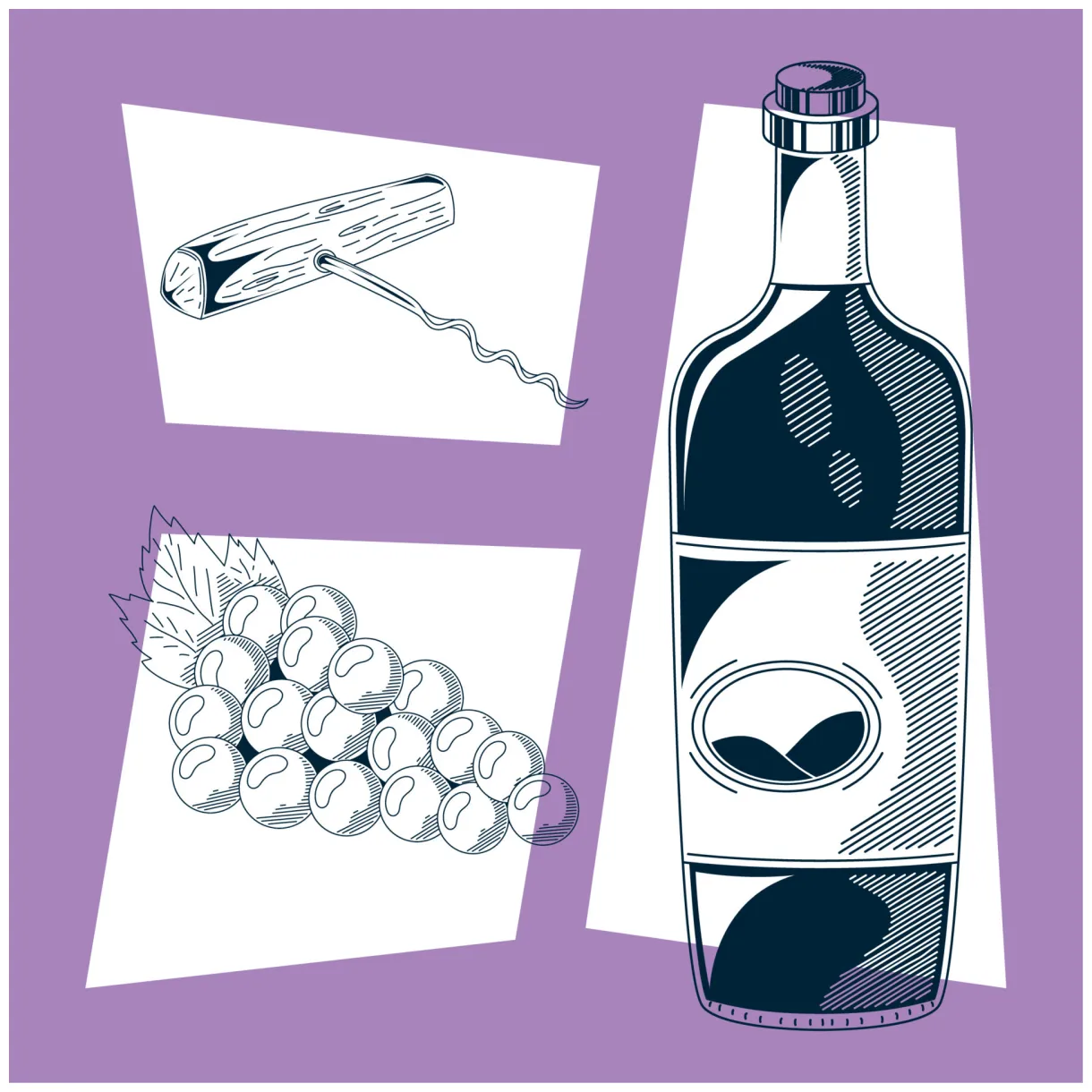 Wine drink three icons 10852213 vector art at vecteezy