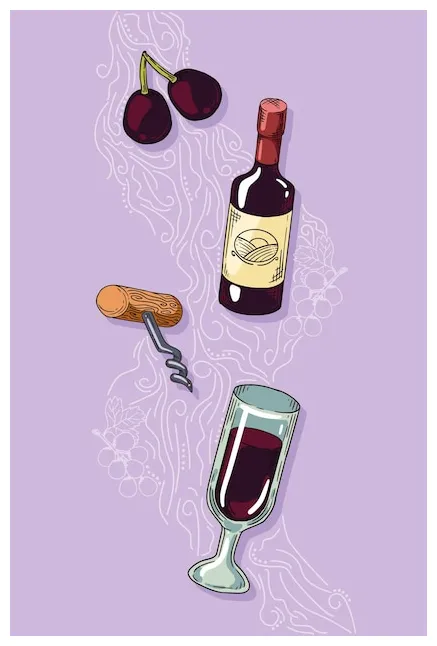 Premium vector four wine