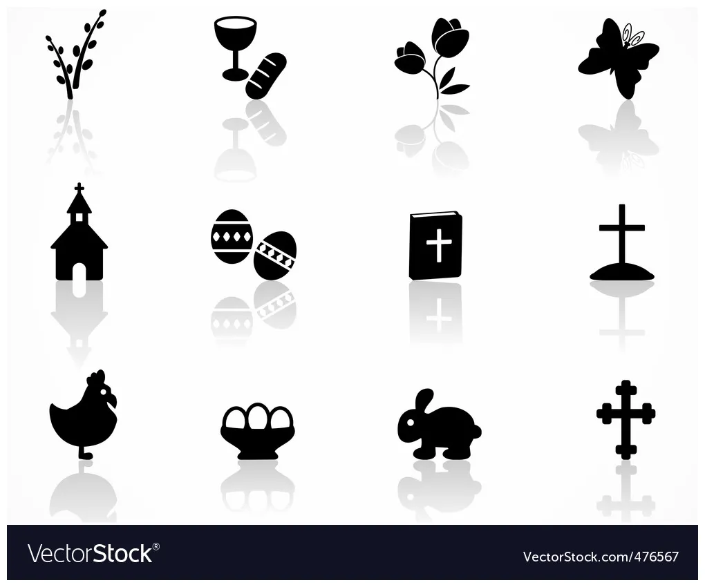 Easter icons vector vectorstock