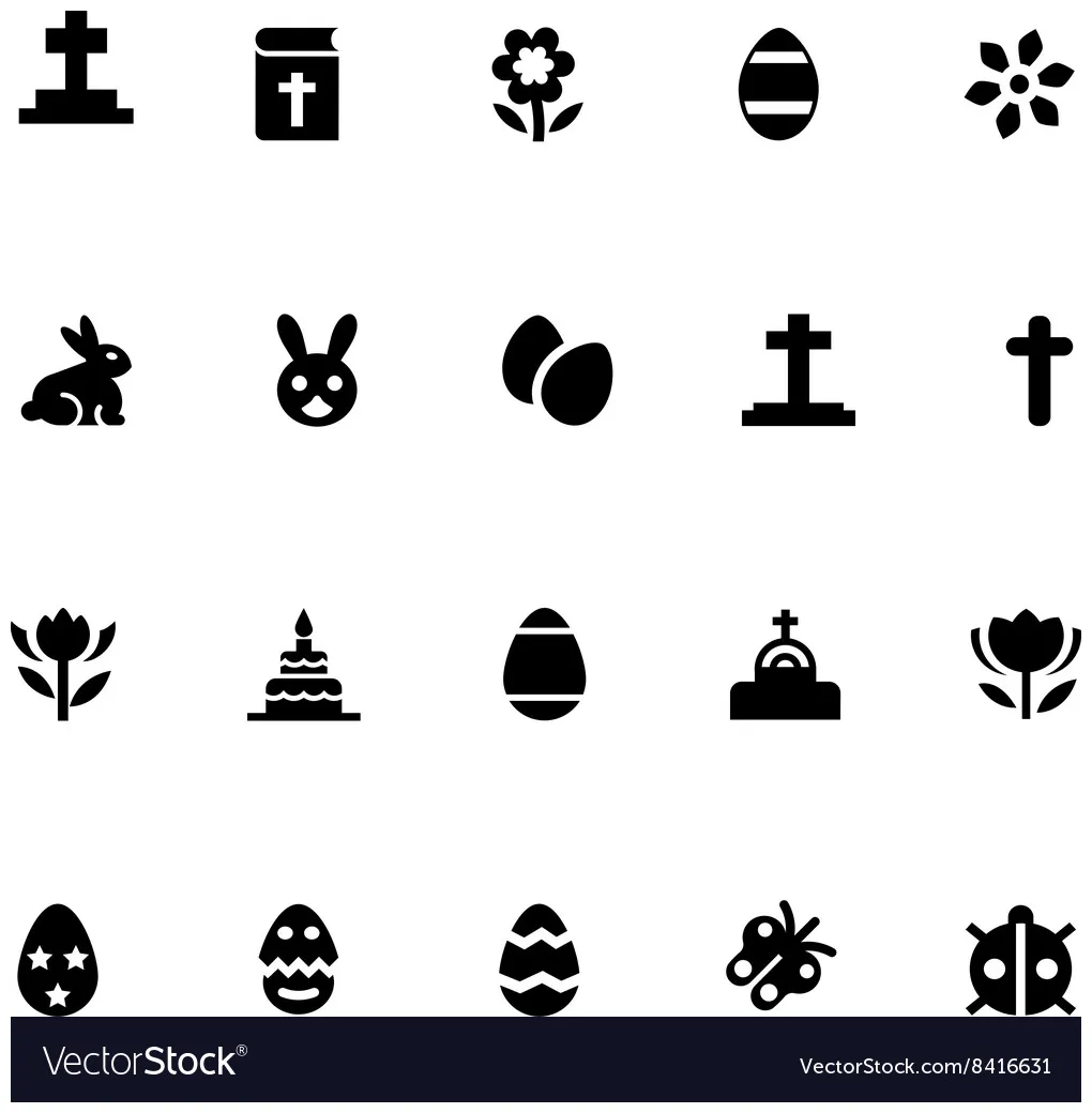 Easter icons 1 vector vectorstock