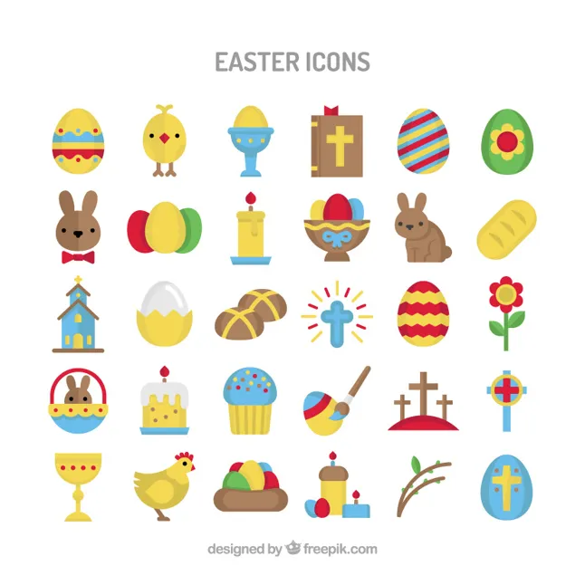 At vectorified collection of easter icons