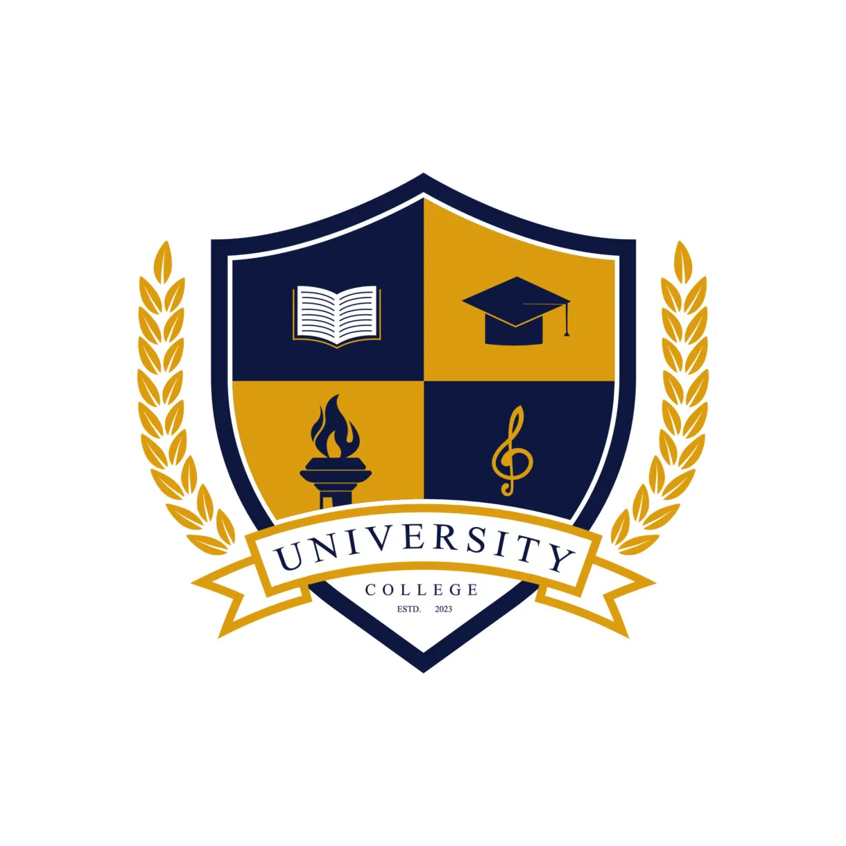University college school badge logo design vector . education