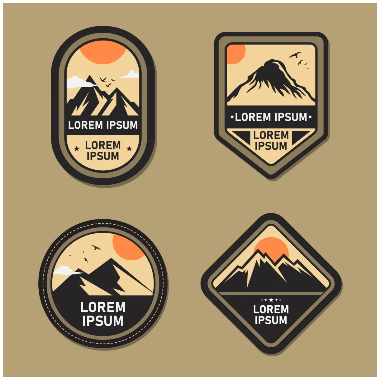 Set of outdoor sports adventure emblem logos. mountain logo 14774724