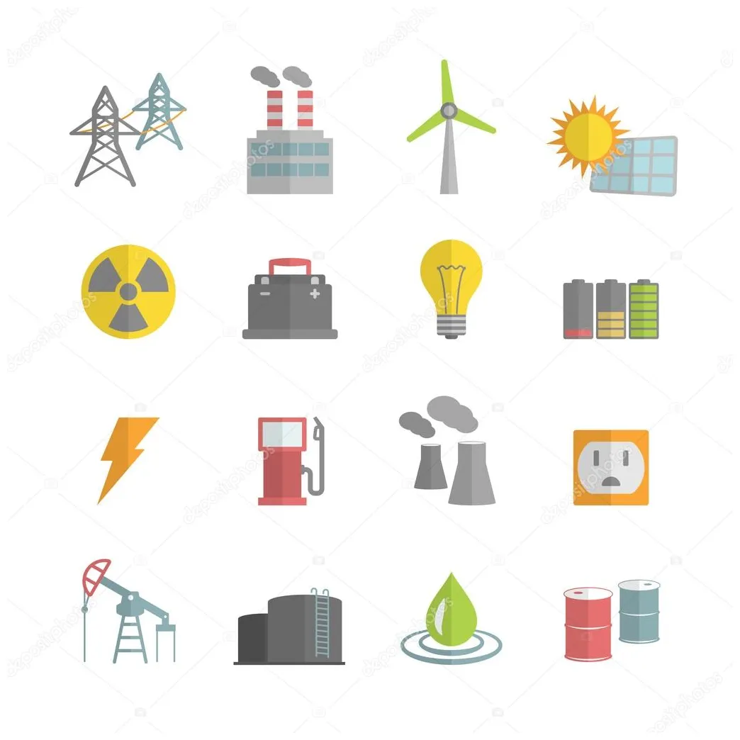 Energy power flat icons set stock vector by ©macrovector 41442473