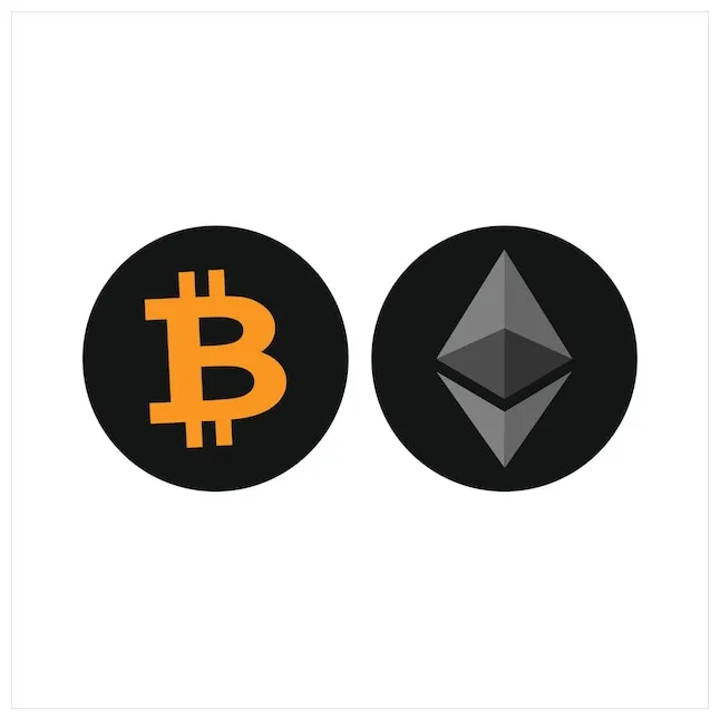 Premium vector bitcoin and ethereum logo