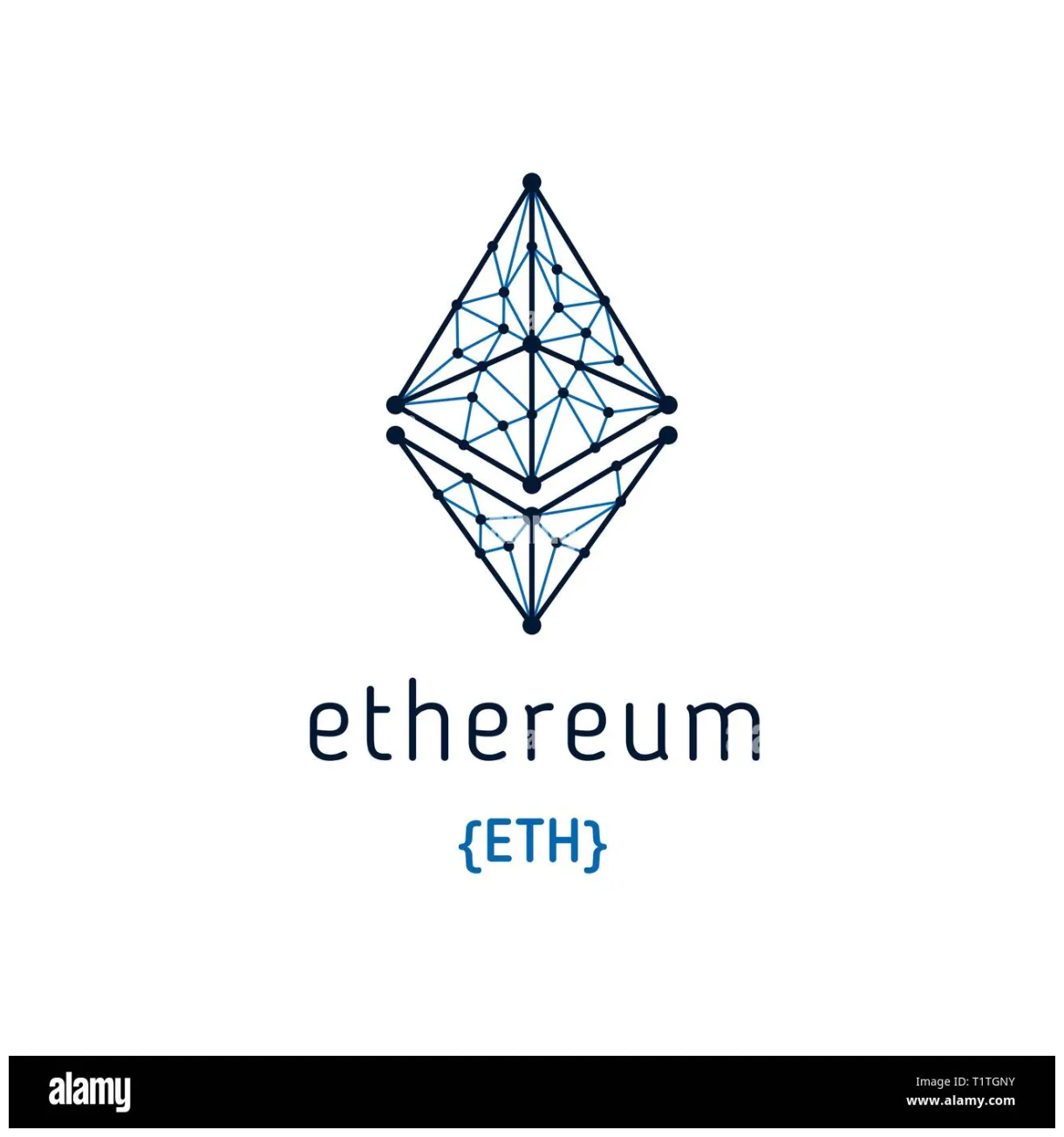 Ethereum symbol vector icon. ethereum crypto currency coin chrystal art