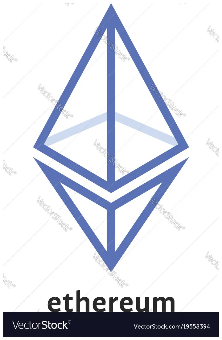 Simple thin line ethereum logo vector