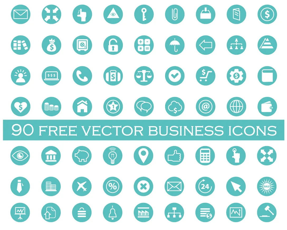 90 free vector business icons | Vector freebies, Illustrator tutorials
