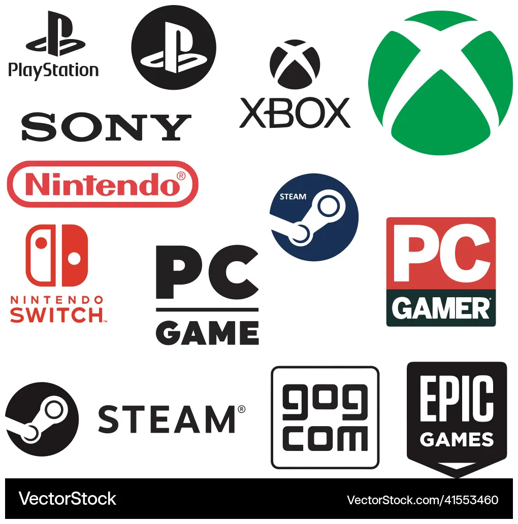 Gaming logos vector vectorstock