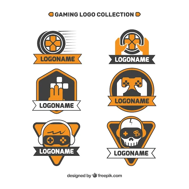 Premium vector gaming logos collection