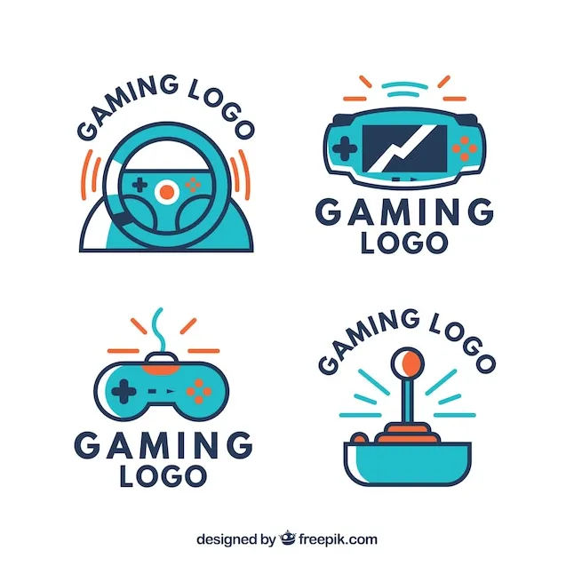 Premium vector gaming logos collection in flat style