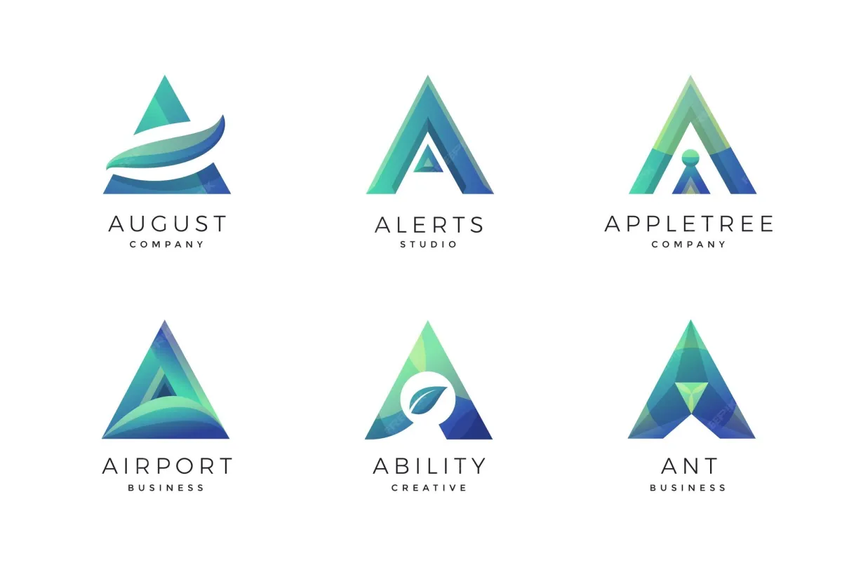 Free vector collection of gradient a logos