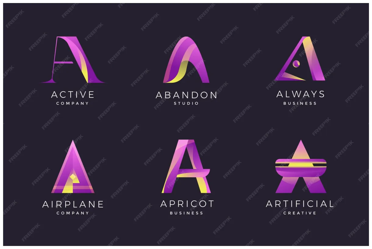 Free vector collection of gradient a logos