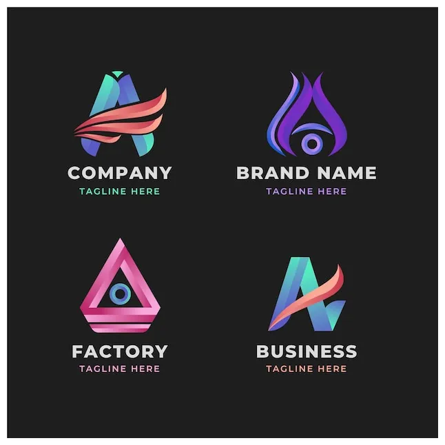Free vector collection of gradient a logos