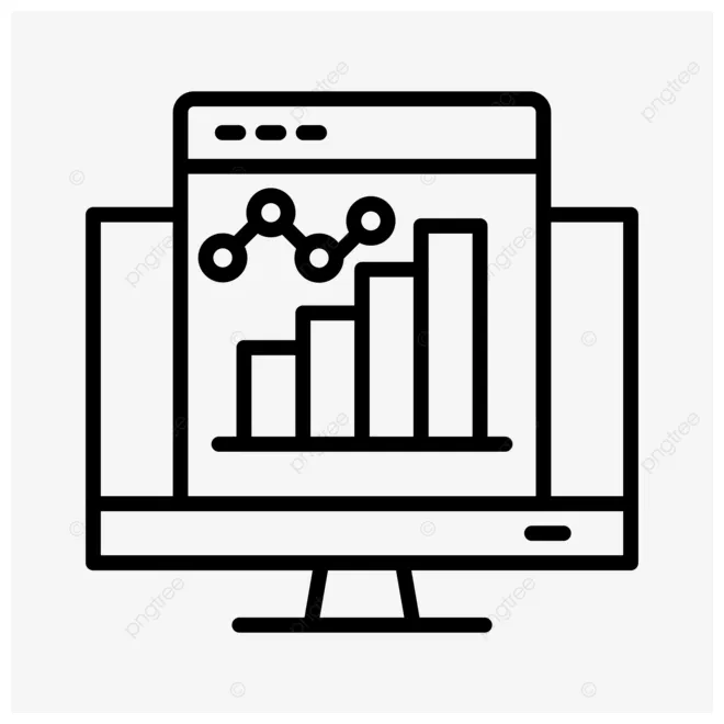 Online graph line icon vector, chart, data, graph png and vector with printable coloring page